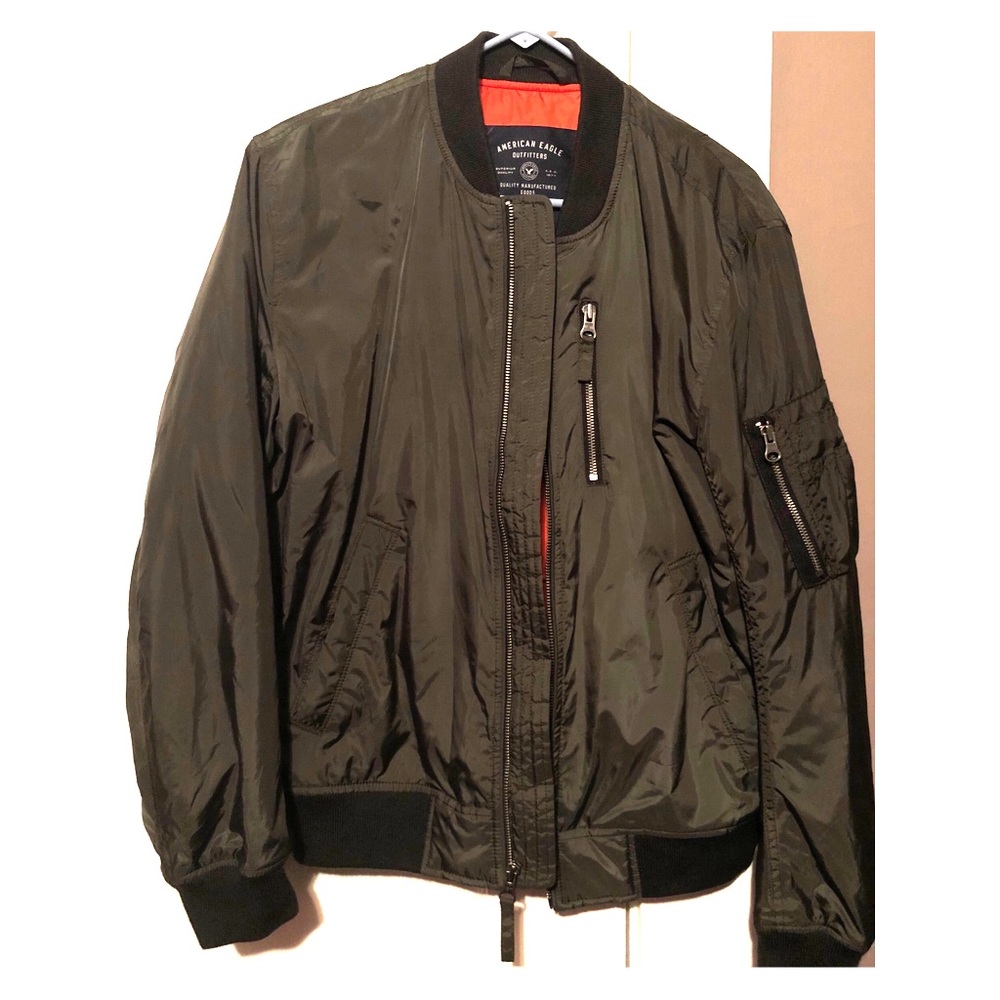 American Eagle Army Green Bomber Jacket